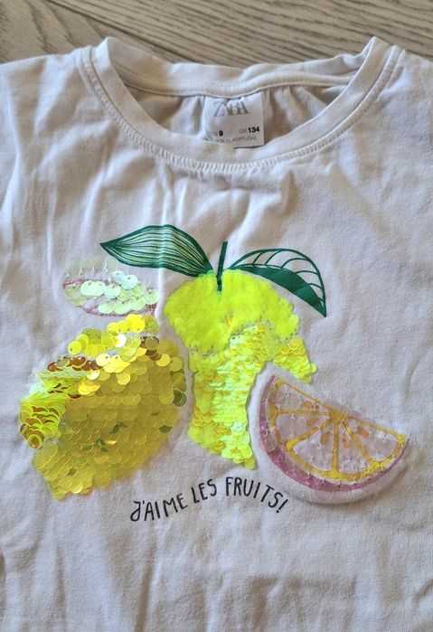 Bluzka Zara Koszulka tshirt 134 cekiny