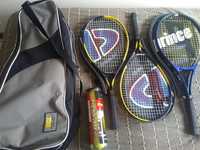 Conjunto ténis - Raquetes, saco e bolas