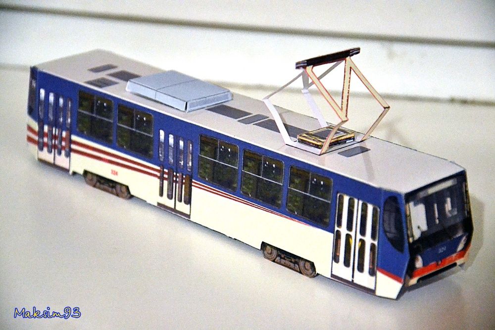 Моделька трамвая тролейбуса из картона автобус трамвай тролейбус