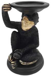 Nowy Świecznik dekoracyjny małpka małpa siedząca figurka