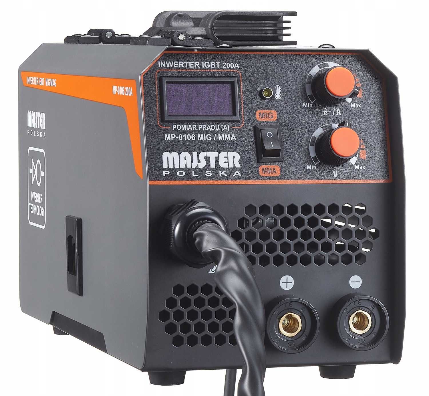 NOWA Spawarka Inwerterowa IGBT MIG MAG FLUX MMA migomat 200A MAJSTER