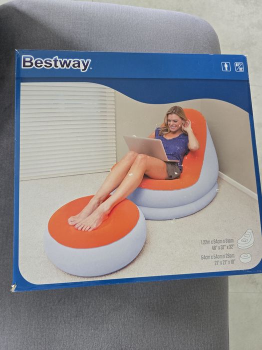 Fotel dmuchany z podnóżkiem  Bestway 122 x 94 x 81 cm