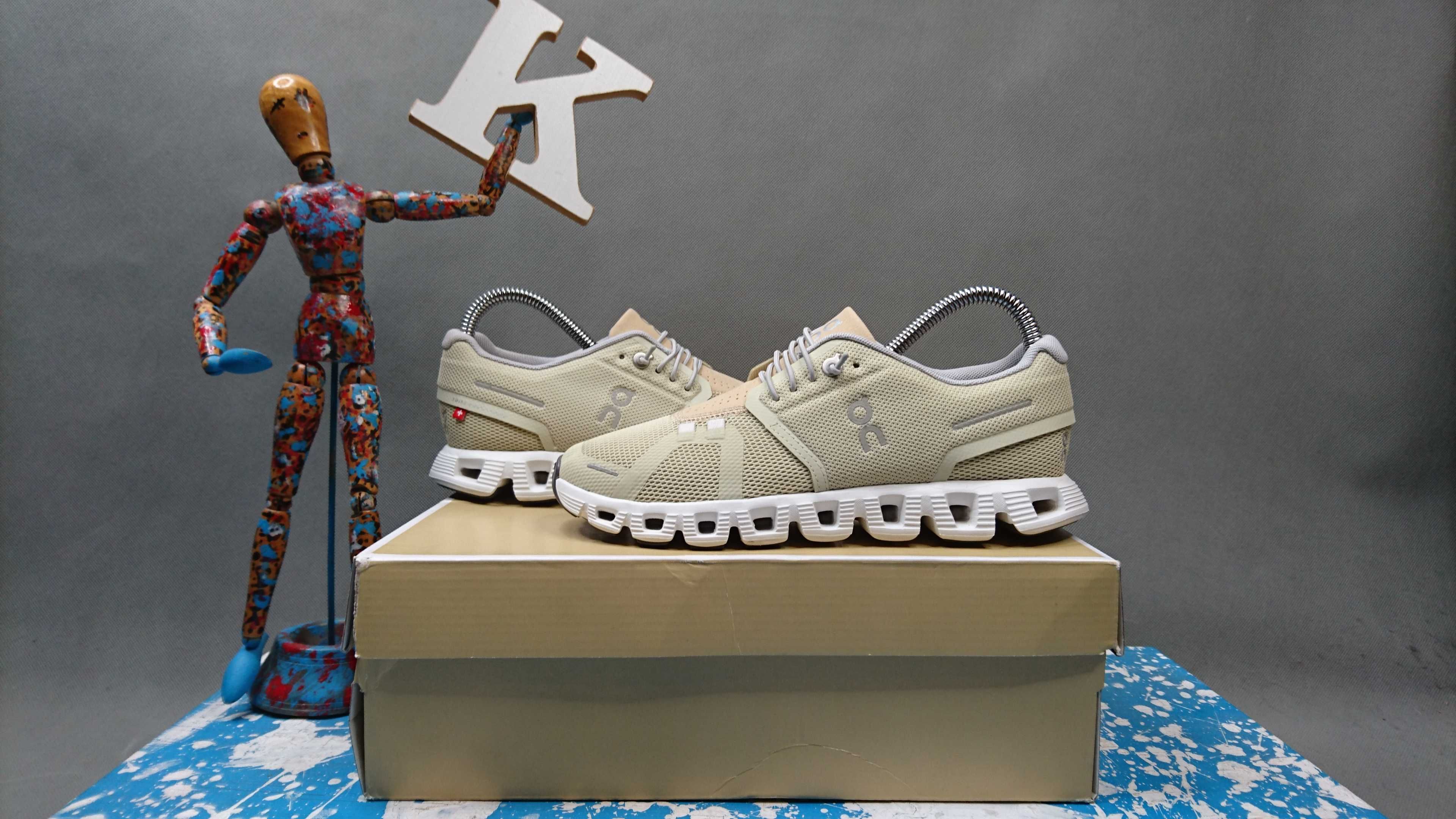 Buty On Running Cluod 5 Chambray Beige White R.37