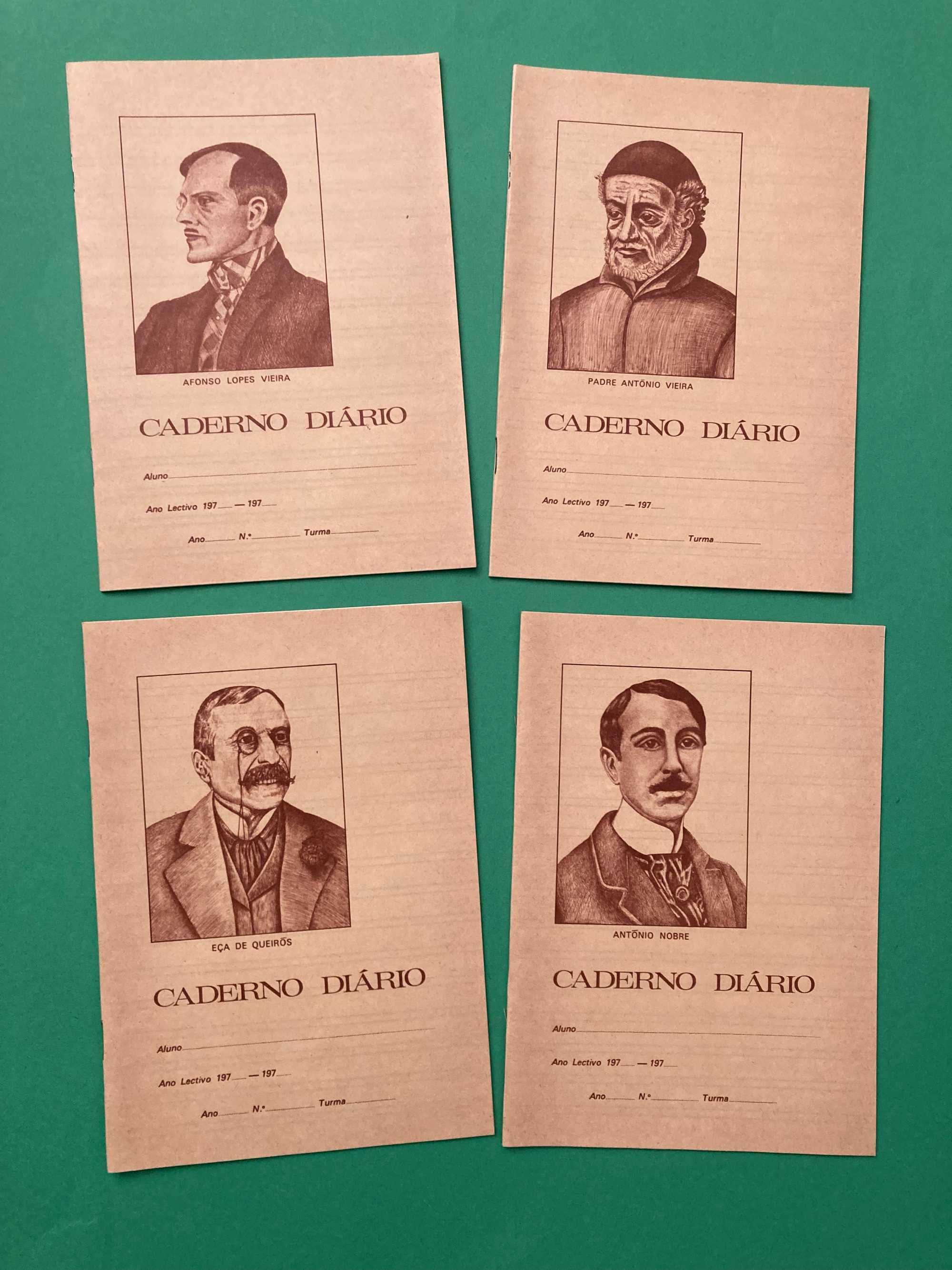 Colecção de 4 Cadernos Escolares Escritores Anos 70