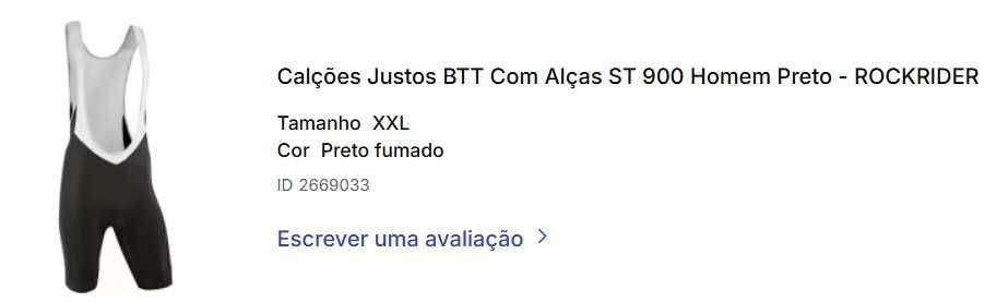 Calções Justos BTT Com Alças