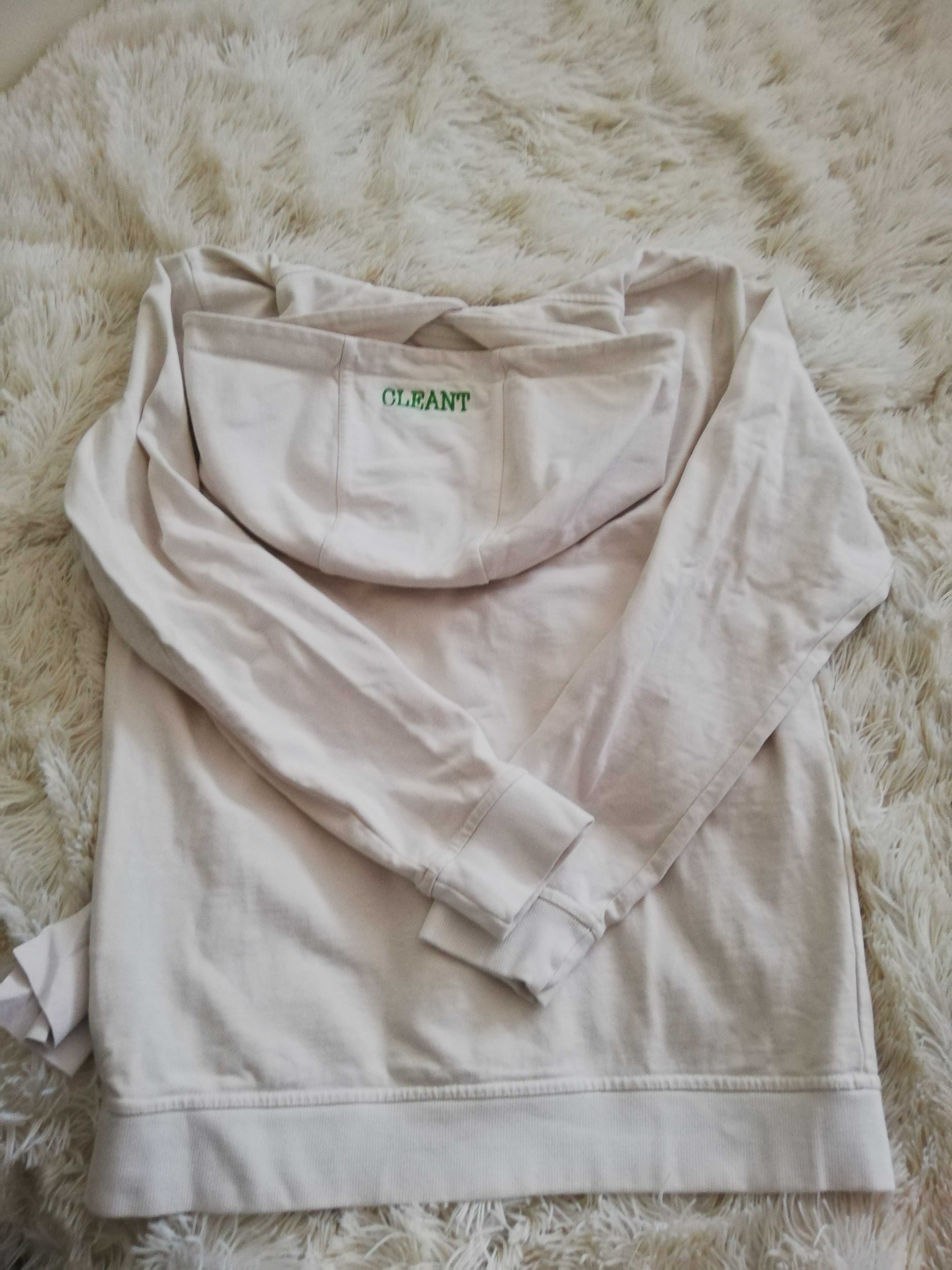 Bluza CLEANT M 38 Poland z piorunem z kapturem kremowa