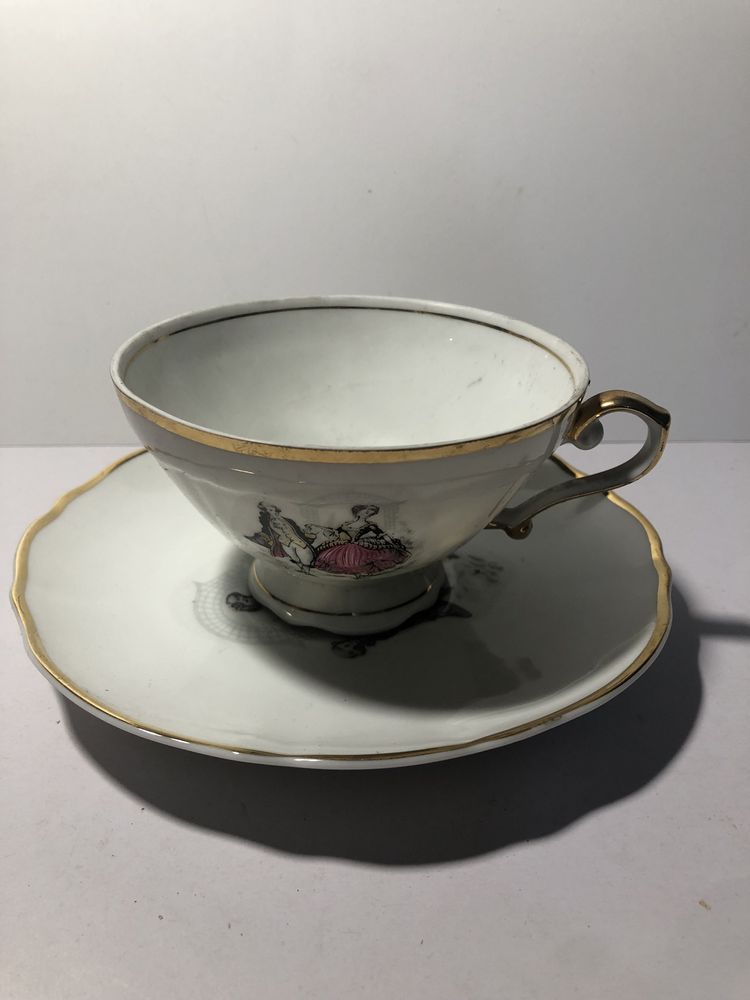 Chávena e pires de chá porcelana de coimbra