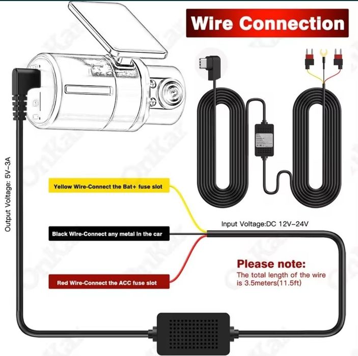 CarDash Cam wire - przewód trybu parkingowego/ ACU protect