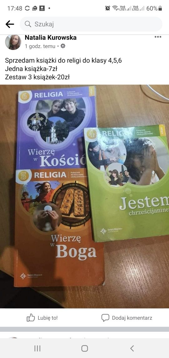 Sprzedam książki do religii klasa 6,7