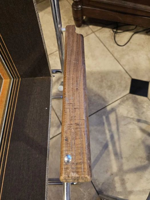 Cadeira dobrável de campismo retro Zip Dee, riscas castanhas