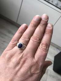 Кольцо перстень сапфир серебро мужской