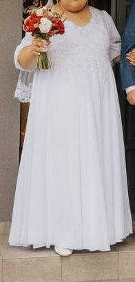 Suknia ślubna plus size 7xl z koronką