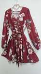 Vestido Borgonha com padrão floral