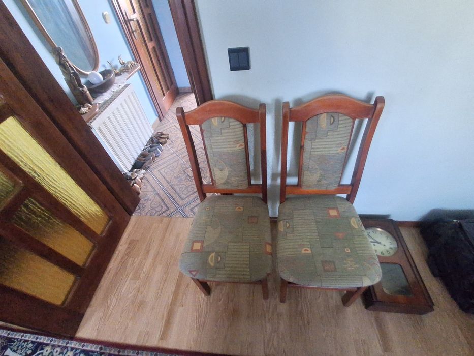 2x krzesło drewniane tapicerowane