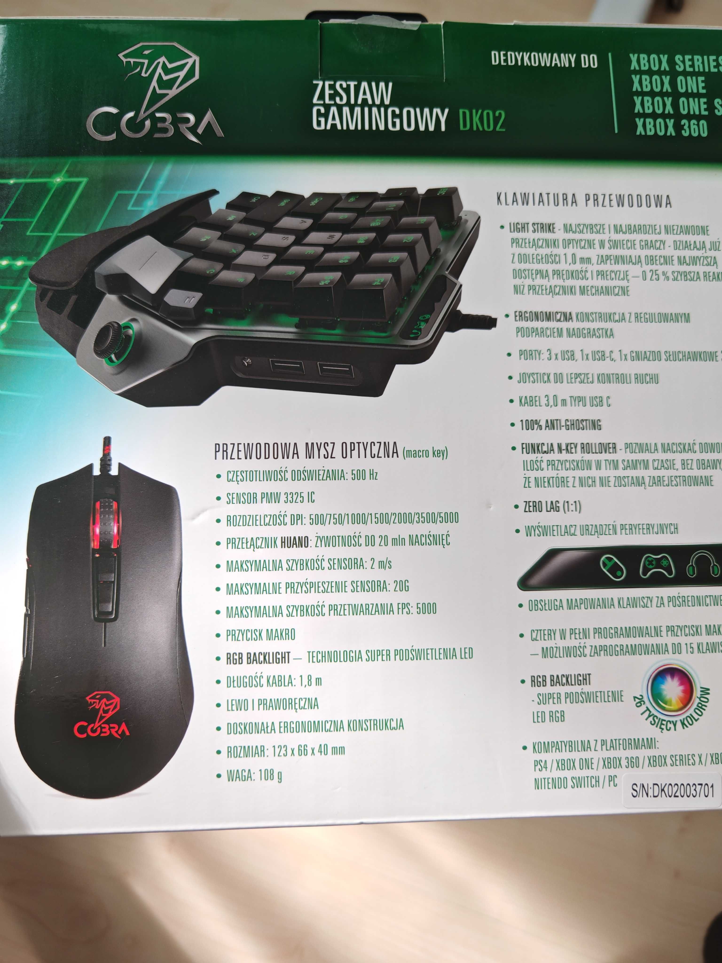 Klawiatura + mysz do Xbox X, One, One S, 360