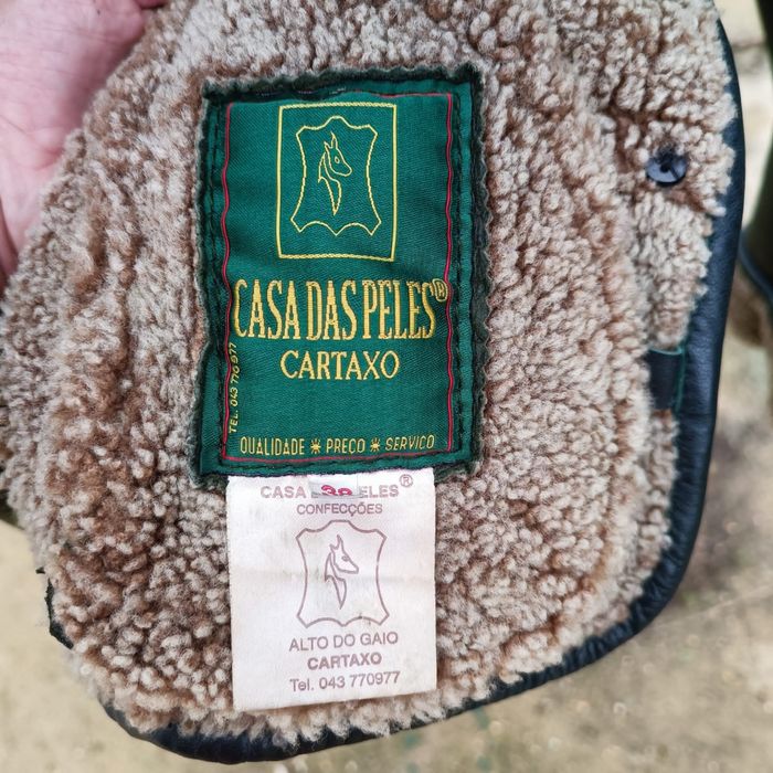 Casaco de pele genuína castanho