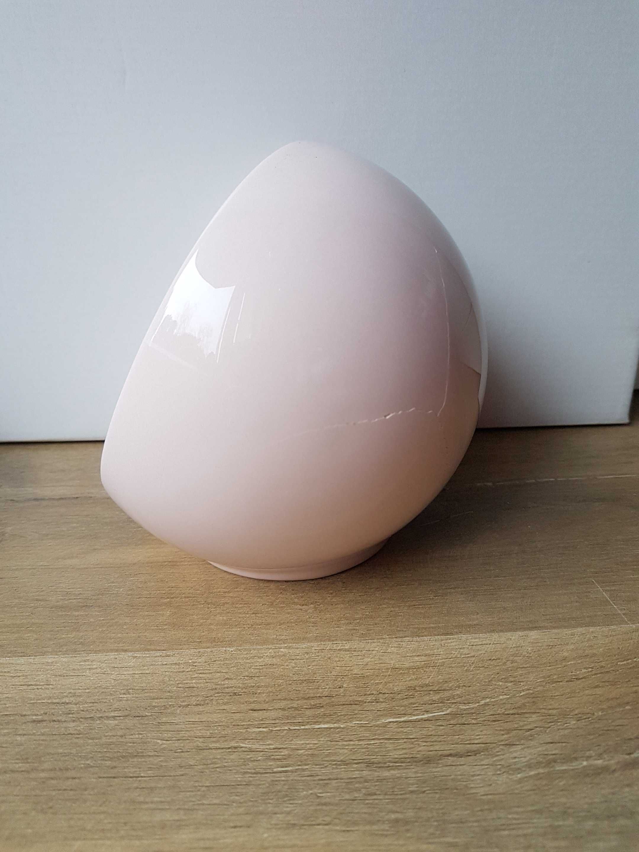 Kähler Design duński okrągły ceramiczny zegar stołowy ORA pudrowy róż