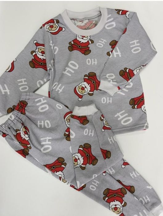 Дитяча тепла піжама Новорічна піжама набір пижамка штани кофта на фліс