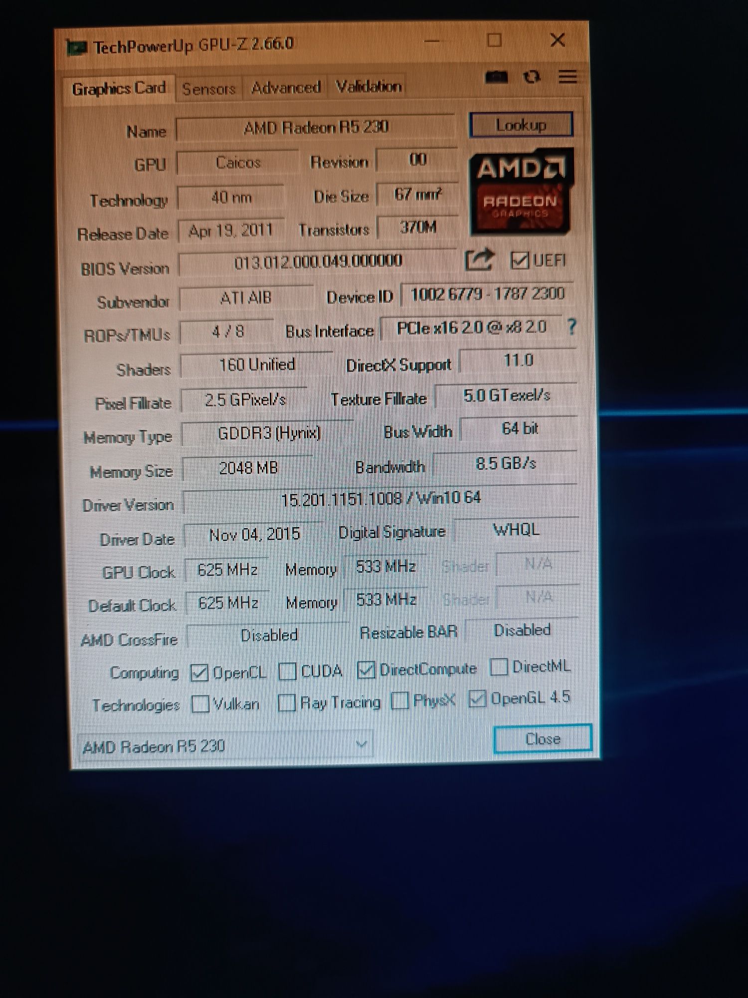 Відеокарта R5 230 afox 2gb gddr3 робоча