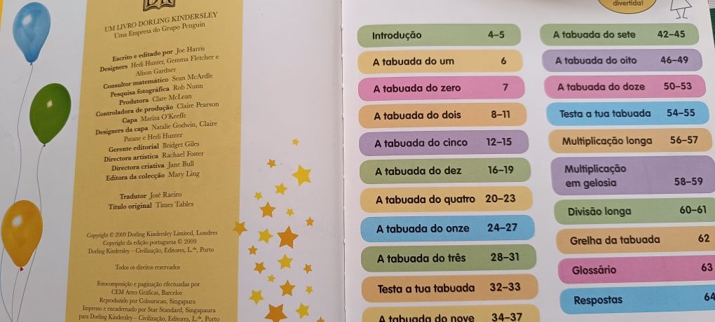Livro aprender a tabuada