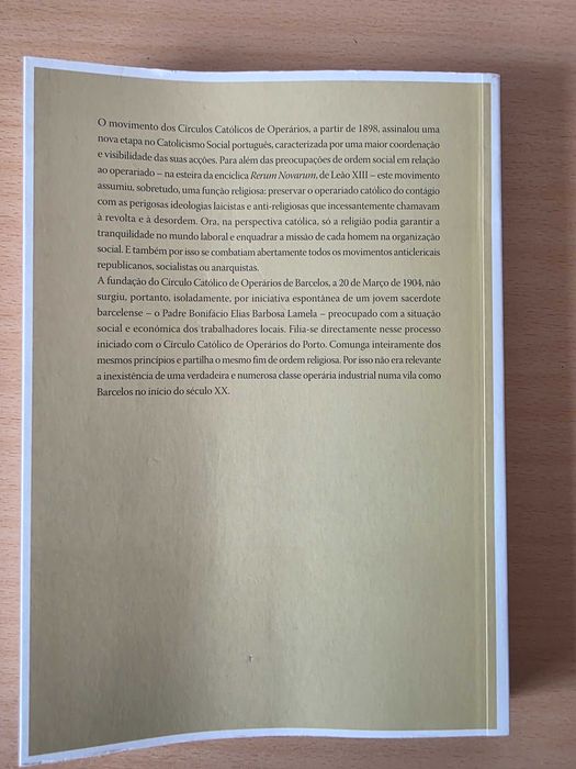 Livro "O Círculo Católico de Operários de Barcelos" de José Campinho