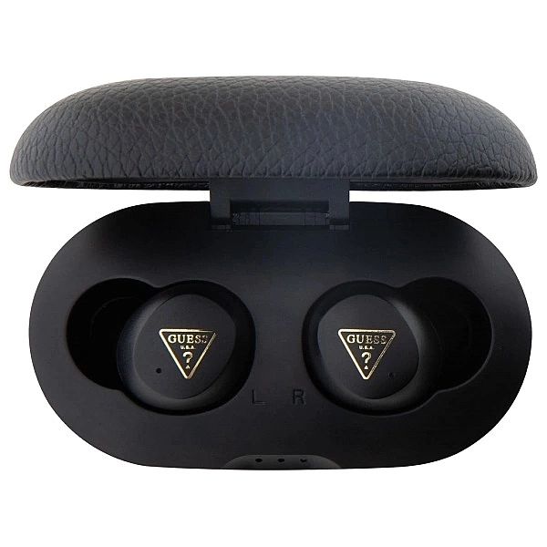 Słuchawki Bluetooth Guess Grained Classic Logo TWS + stacja dokująca -