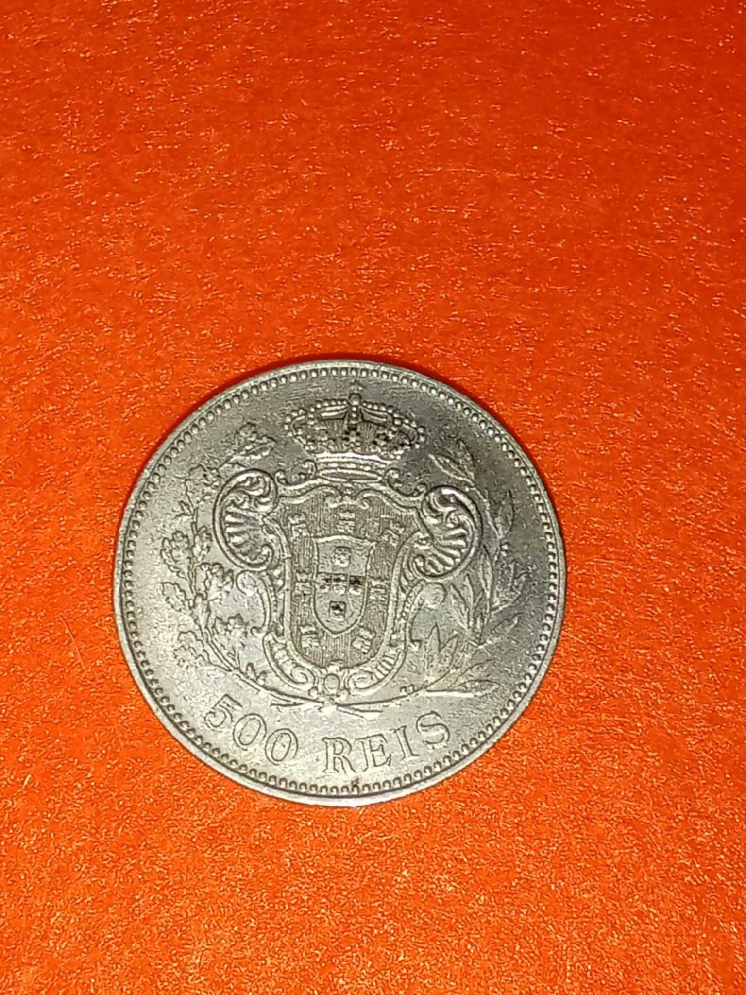 Rara Moeda Prata 500 Réis D. Manuel II 1909 Data Emendada