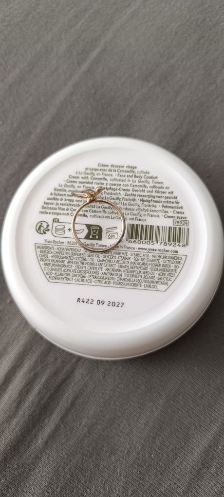 Yves Rocher krem do twarzy i ciała pure camomille + pierścionek