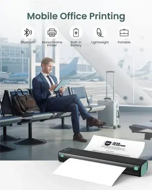 Акумуляторний термопринтер миттєвого друку з друком по Bluetooth