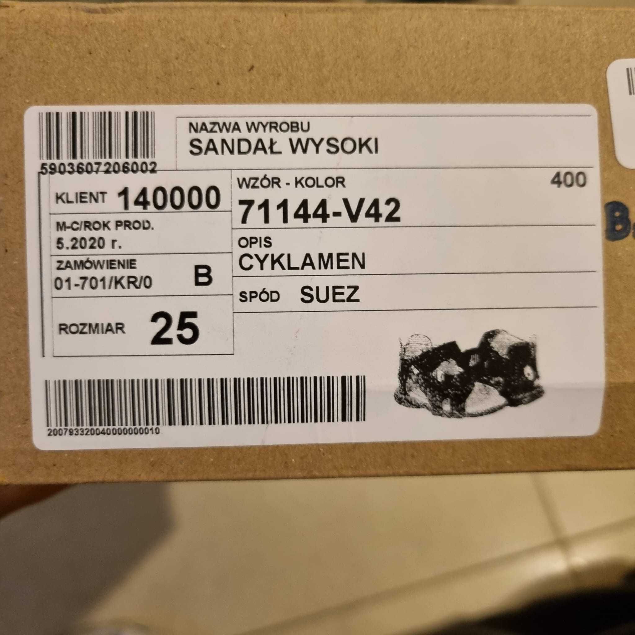 Sandałki dziewczęce 71144  BARTEK r. 25