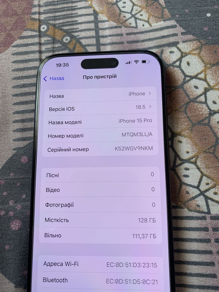 Iphone 15 pro 128