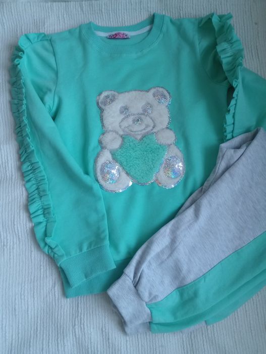 Dres komplet miś mięta r. 134