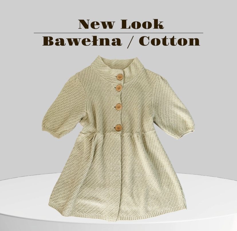 Przepiękna tunika sukienka sweter na wiosnę New Look M bawełna