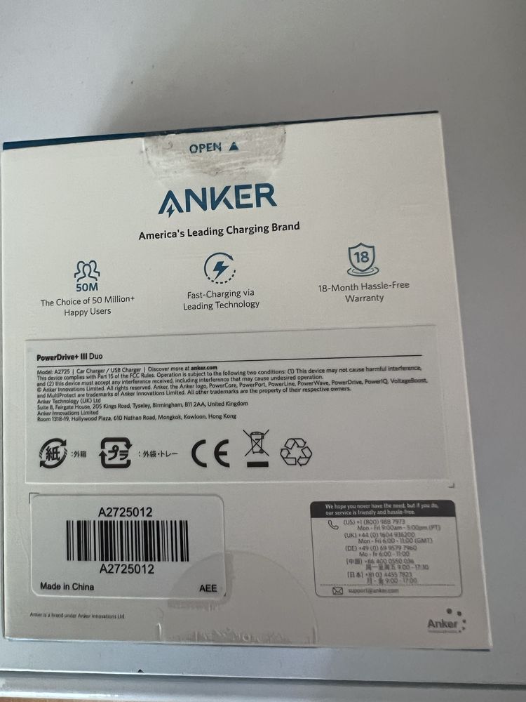 Автомобільна зарядка Anker