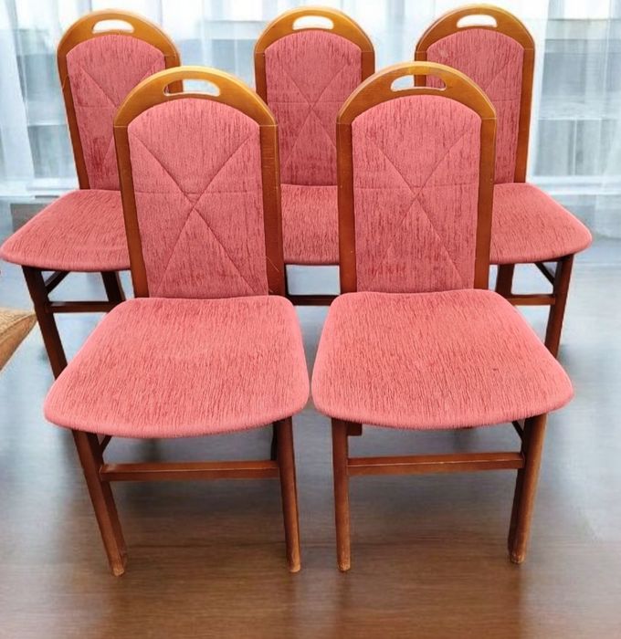 Krzesła drewniane tapicerowane 5szt