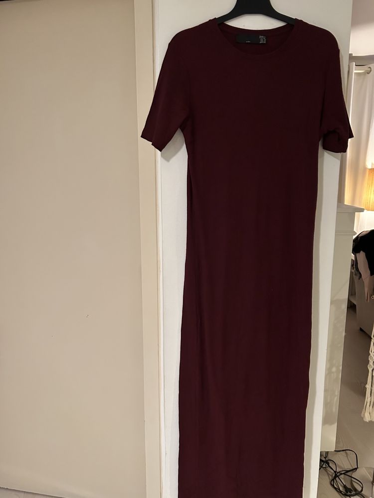 Vestido Maxi da Zara Bordeaux Tamanho M