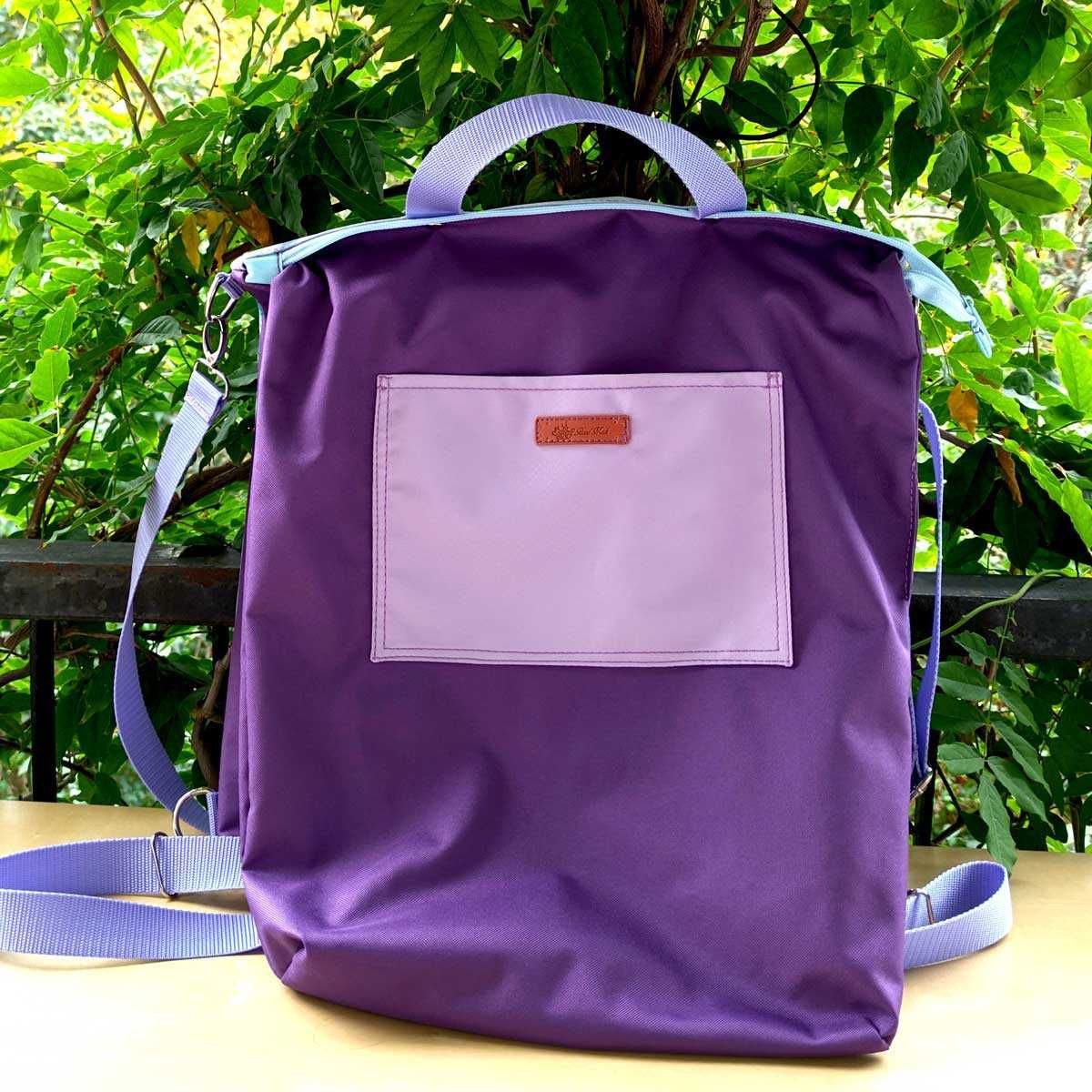 Torba-plecak wodoodporna Rose Blue in Purple hand made