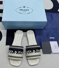 Prada Logo Jacquard-knit Slides