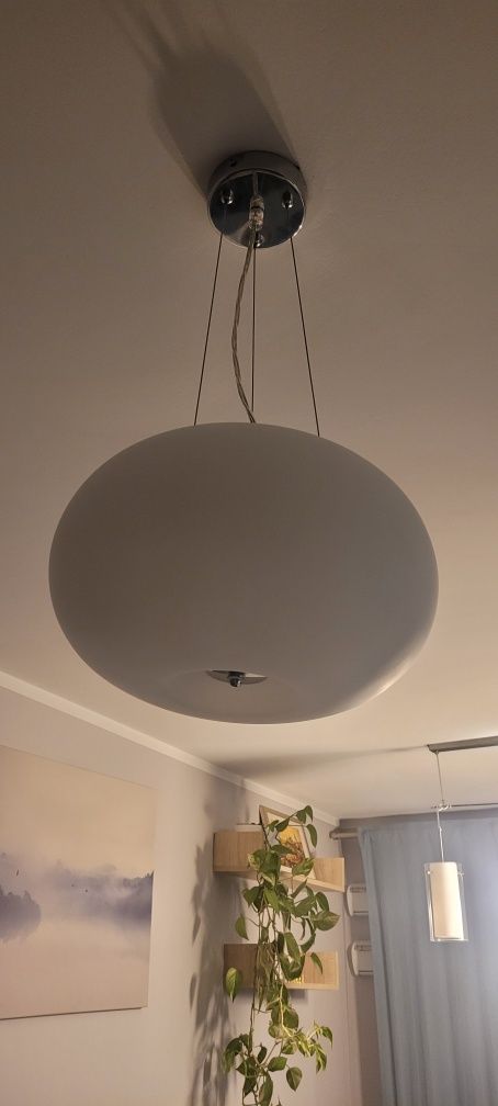 Lampa wisząca ZWIS żyrandol szklana 2xE14 H13 28cm mleczna