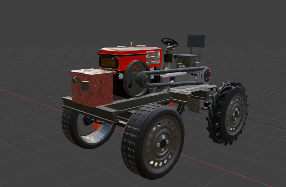 3D Модель трактора переробки