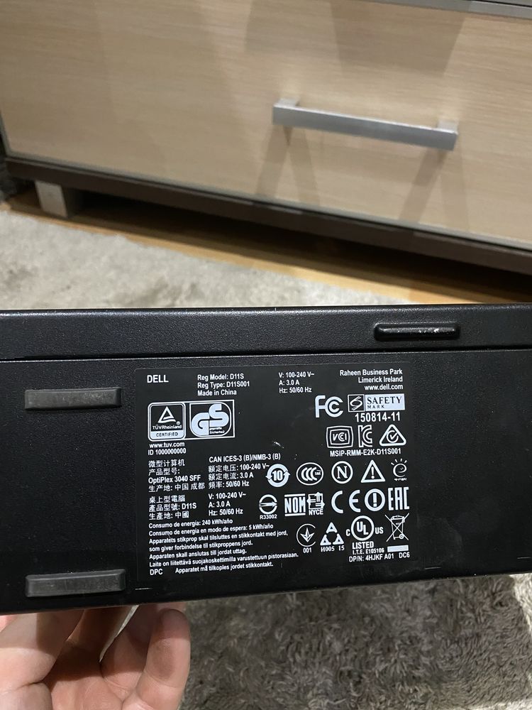 Pc DELL DDR4 Intel i3-6100 3.7Ghz OptiPlex 3040 D11S