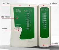 Testador Cabo Rede RJ45 RJ11 Cat5 Cat6

Inclui uma Bolsa preta.
Funcio