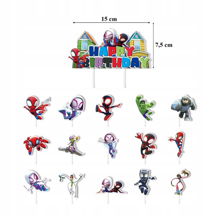 Oro Party Zestaw balonowych dekoracji urodzinowych Spider Man Hulk