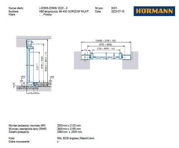 Brama uchylna Hormann OKAZJA