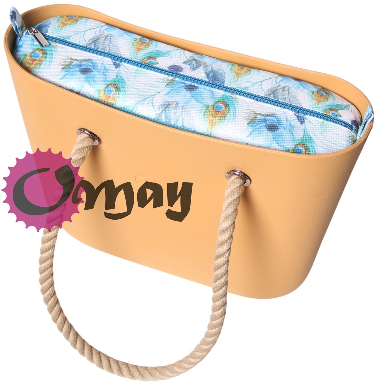 Turkusowy organizer do OBAG STANDARD pawie pióra 2 kieszenie OMAY
