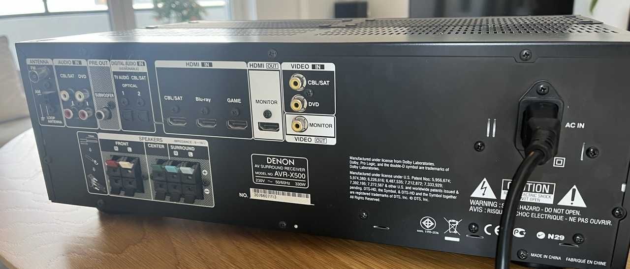 Amplituner kina domowego 5.1 HDMI SPDIF - Denon AVR-X500 sprawny
