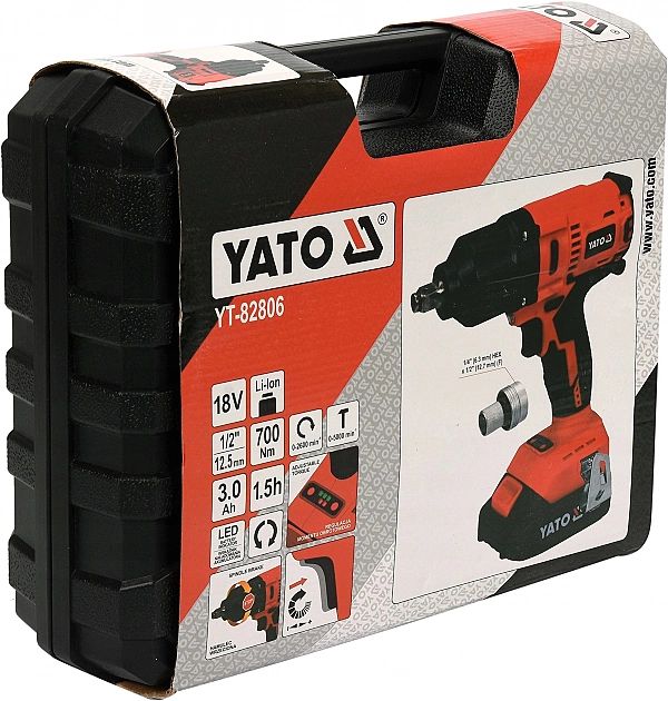 Klucz Udarowy Akumulatorowy 18v 1/2'' 700nm Yato #