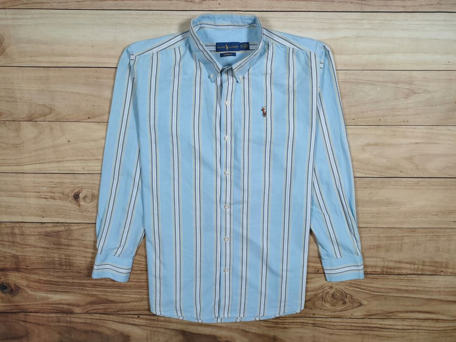 RALPH LAUREN Koszula Męska w Paski Logowana r. XL (L)