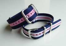 Damski pasek do zegarka nylonowy NATO 18mm 20mm różowy pink modny