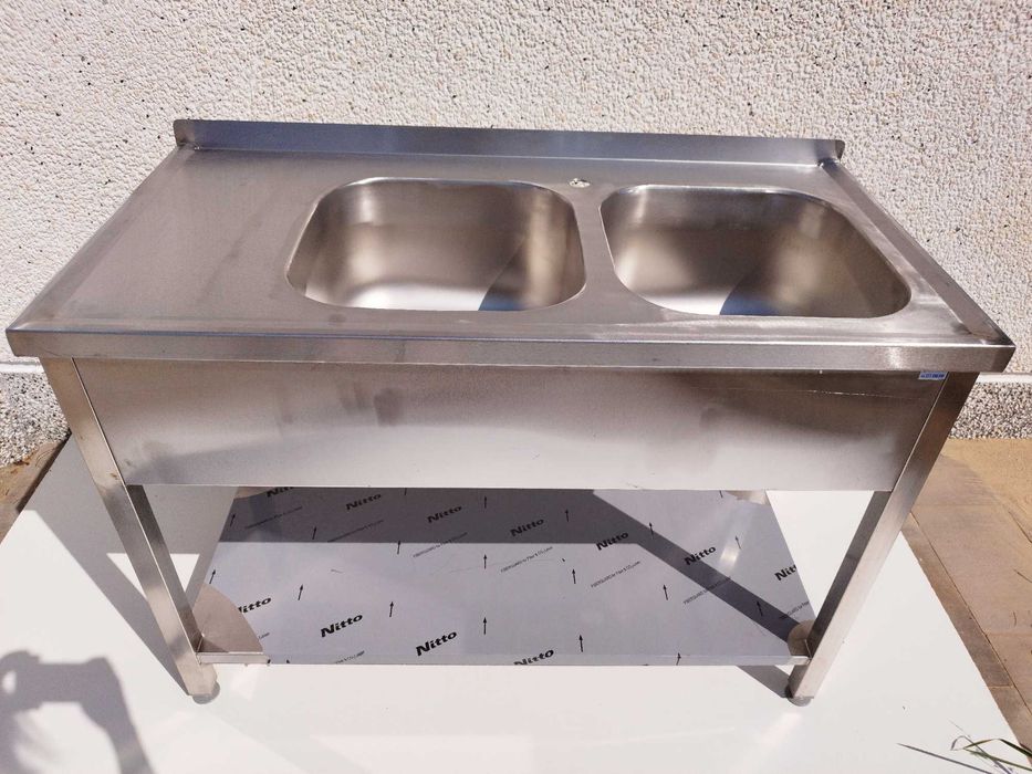 Meble gastronomiczne, Zlew dwukomorowy 1200x600x850